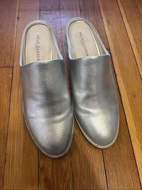 Kelsi Dagger Silver Metallic Slip-On Mules